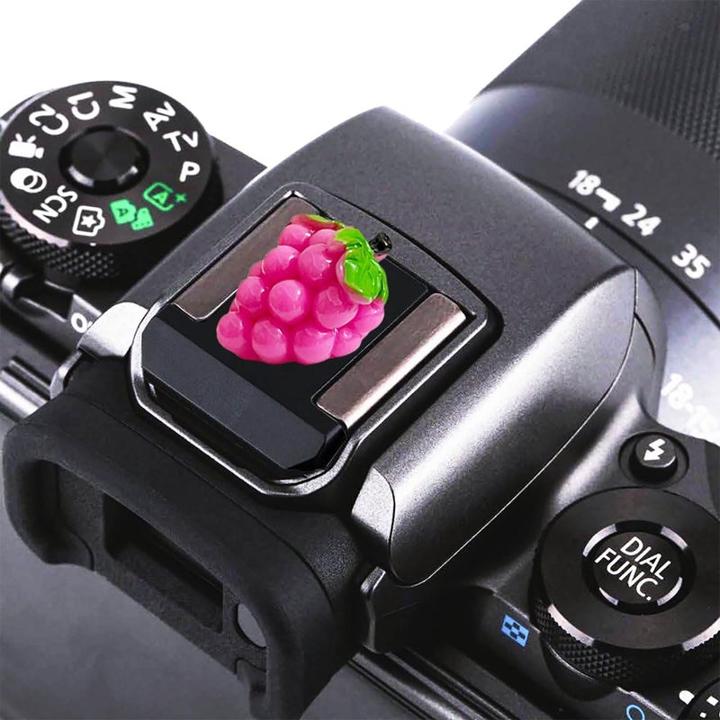 MENGSOOD Camera Hot Shoe Cover, Cute Hot Shoe Cap, Hot Shoe Protector Compatible with Sony Fujifilm Fuji Canon Nikon Pentax Leical Panasonic (2pcs Grape Peach) - Image 5